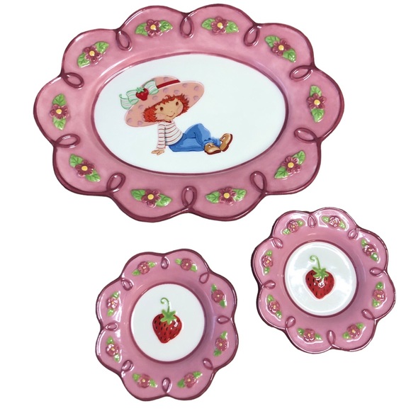 Other - RARE Strawberry Shortcake Cookie Plate And Two Small Plate Tea Set Pieces